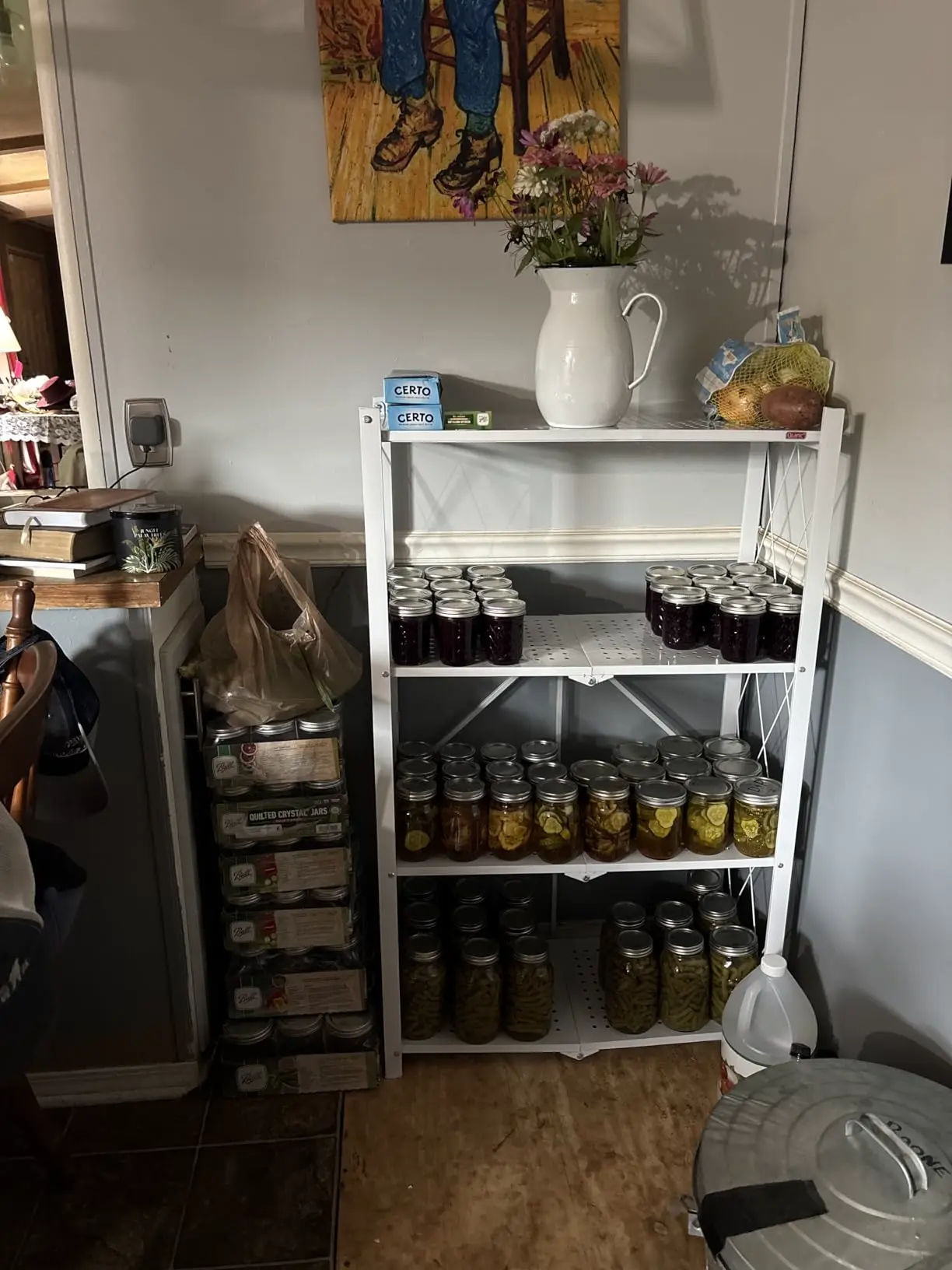 Raft metalic pliabil cu roți, fotografie client